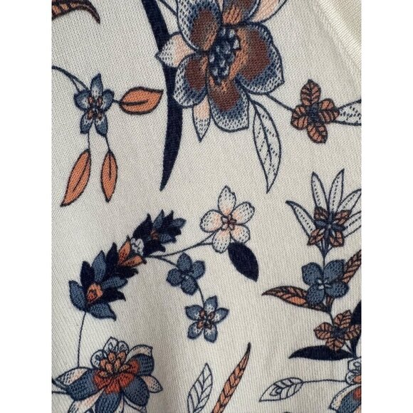 Daniel Rainn Ivory Fall Floral Print Button Front Cardigan Sweater Size Small - Picture 3 of 12